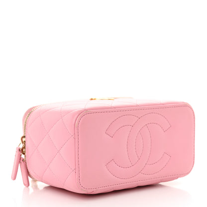 Chanel Lambskin Quilted Pick Me Up Vanity Case Pink 4 of 15