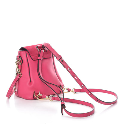 Chloe Suede Calfskin Mini Faye Backpack Fuchsia Rose 4 of 11