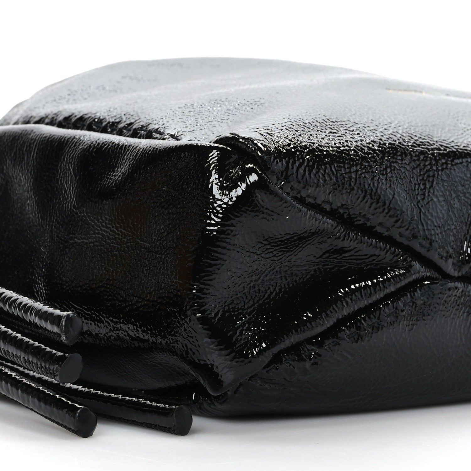 Proenza Schouler Crinkled Patent Calfskin Drawstring Pouch Black 7 of 8