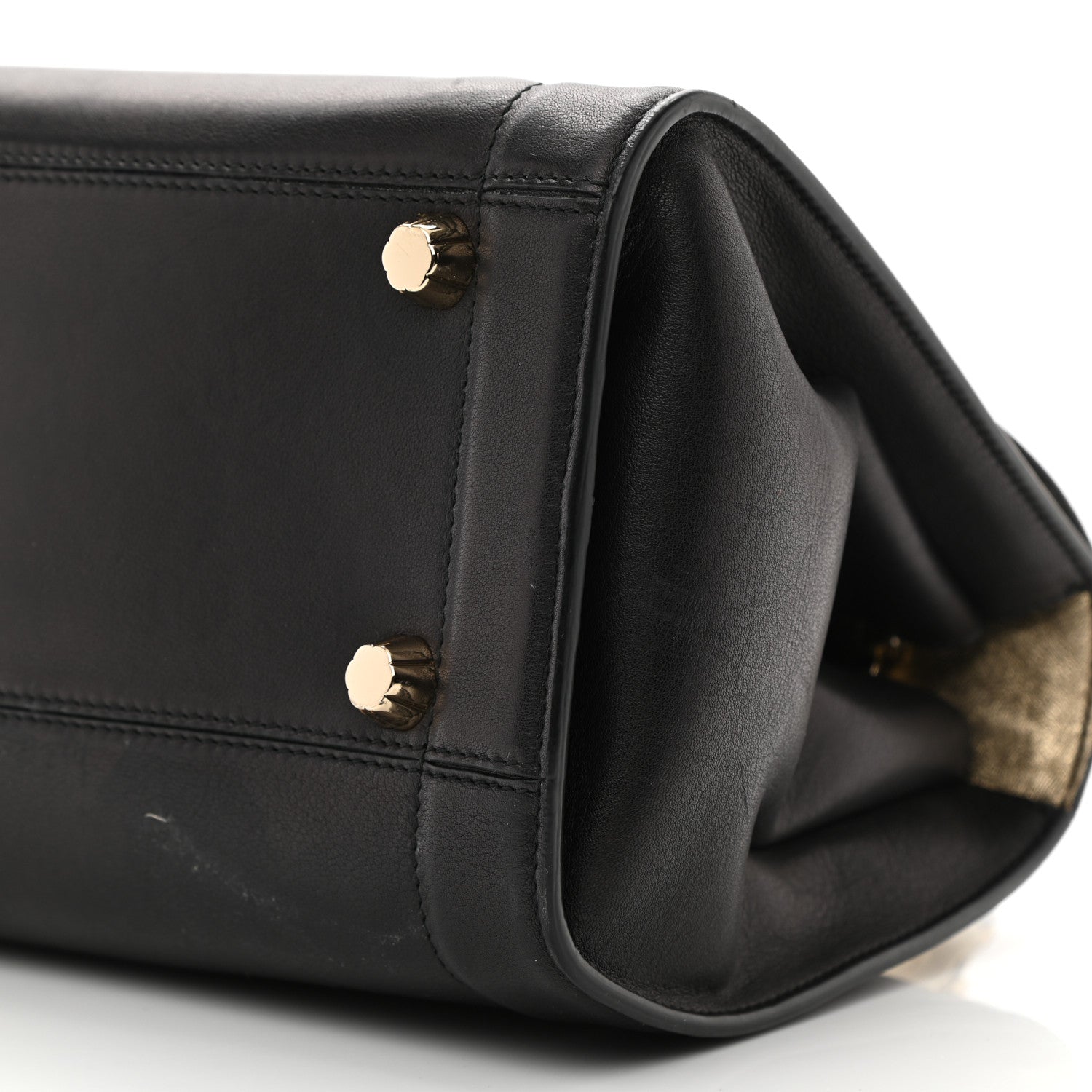 Salvatore Ferragamo Calfskin Sofia Rainbow Top Handle Bag Black 9 of 11