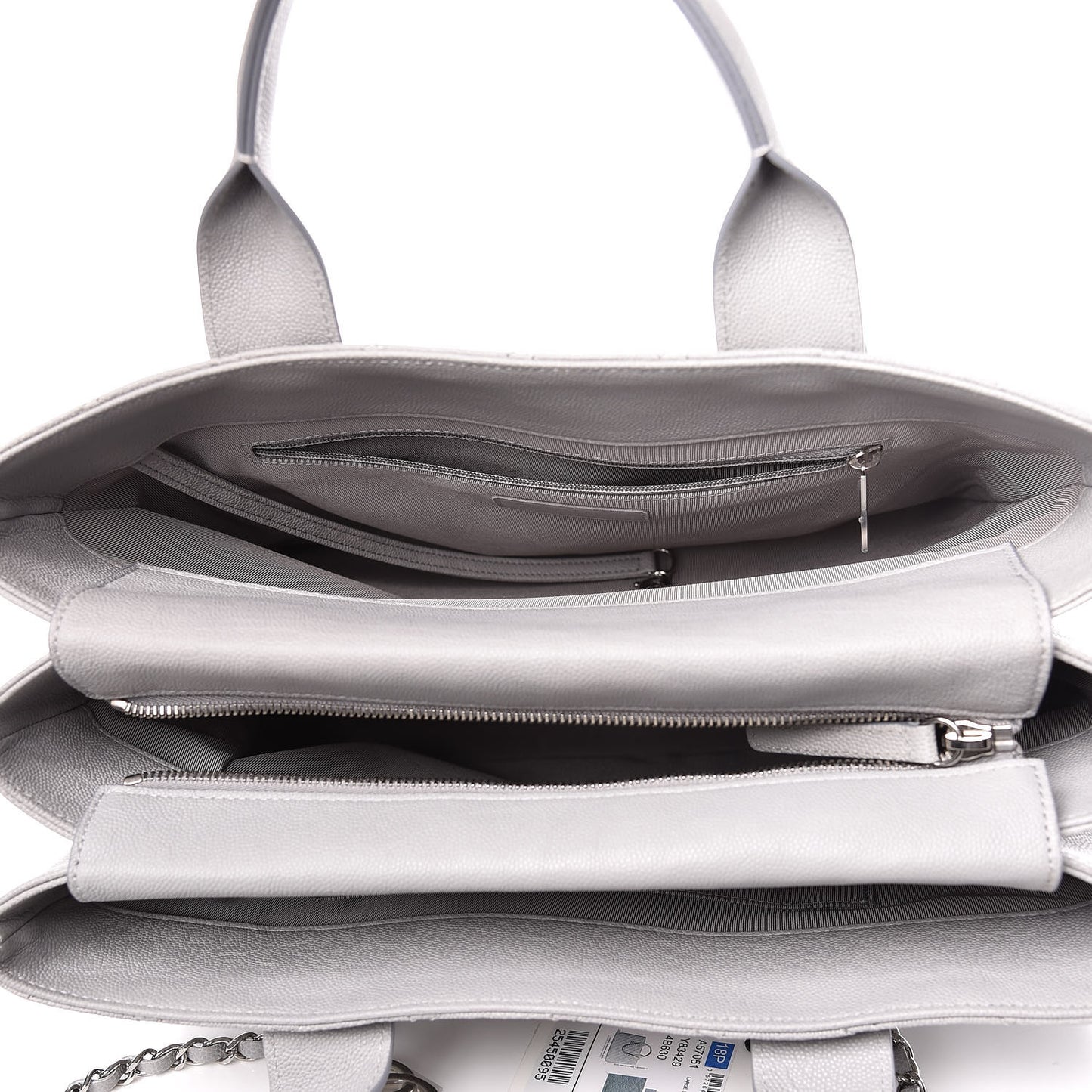 Caviar Quilted Large Urban Companion Top Handle Shopping Tote Grey