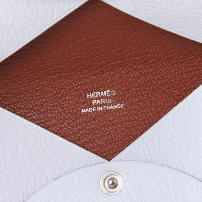 Hermes Chevre Mysore Verso Calvi Card Case Bleu Brume Brique 8 of 9