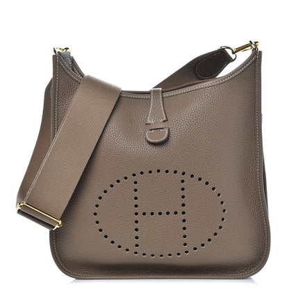 Hermes Taurillon Clemence Evelyne III PM Etoupe 1 of 7