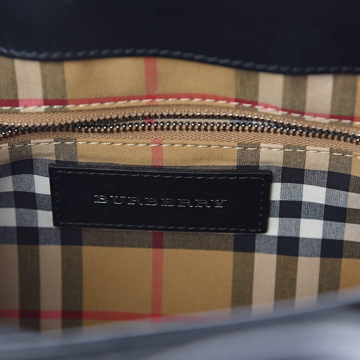 Burberry Calfskin Perforated Small Banner Tote Black 6 of 9