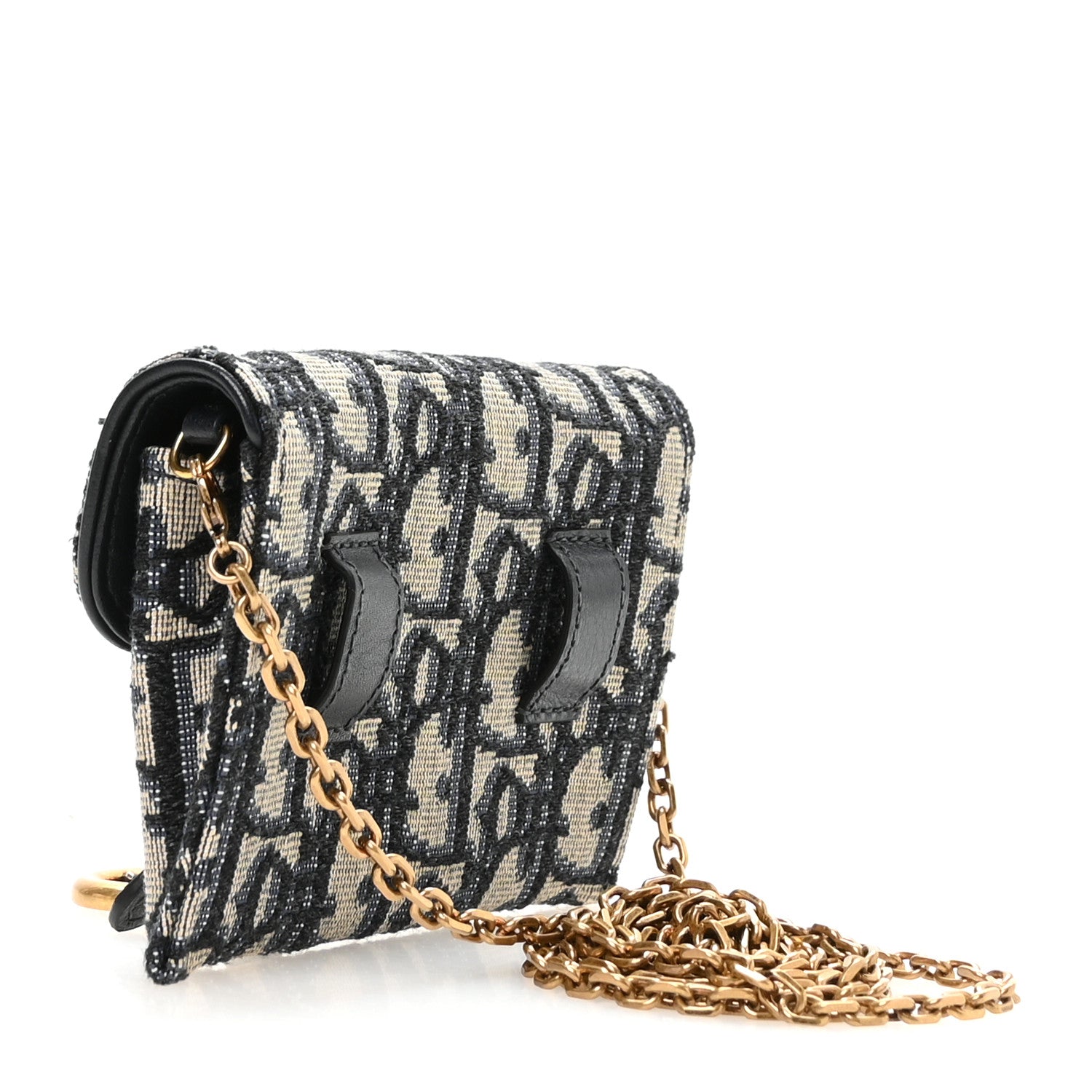 Christian Dior Oblique Nano Saddle Chain Pouch Blue 3 of 11