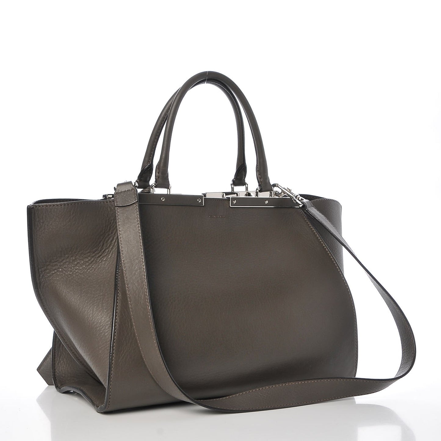 Vitello Pelo Flamingo Crocodile Embossed Petite 3Jours Tote Carbone