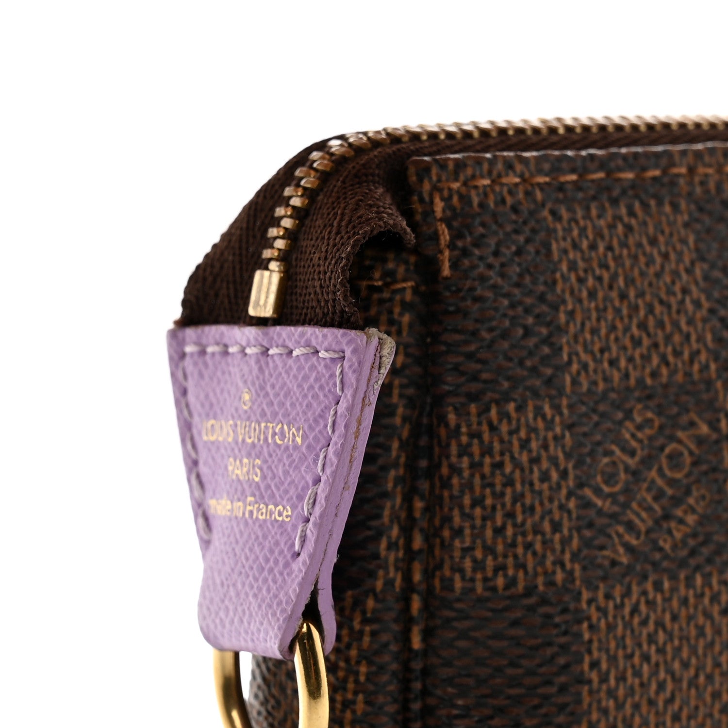 Louis Vuitton Damier Ebene Illustre Mini Pochette Accessories Violet 8 of 9
