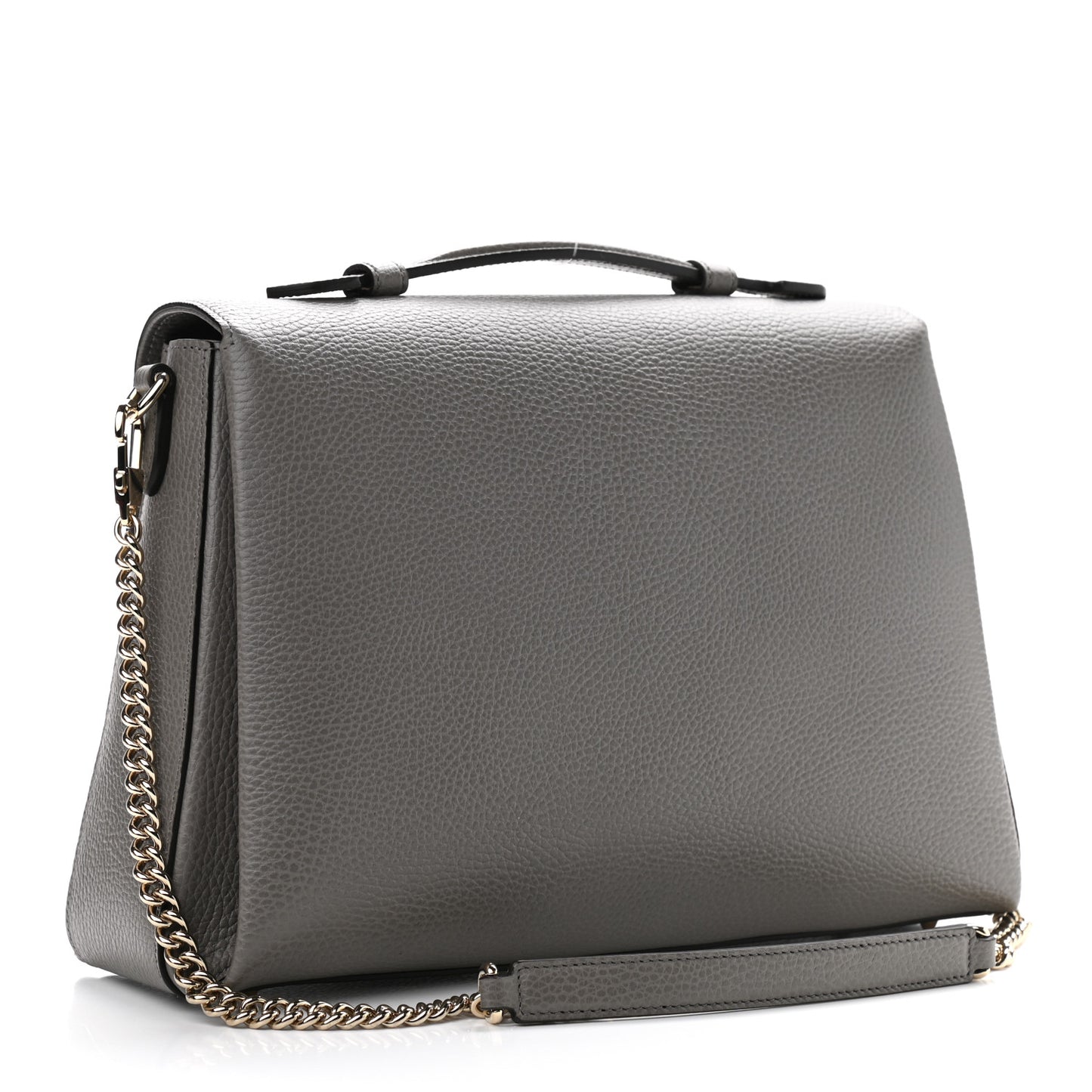 Dollar Calfskin Medium Interlocking G Top Handle Shoulder Bag Loess