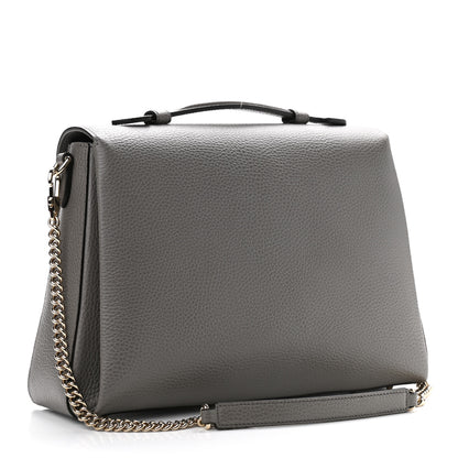 Gucci Dollar Calfskin Medium Interlocking G Top Handle Shoulder Bag Loess 3 of 9