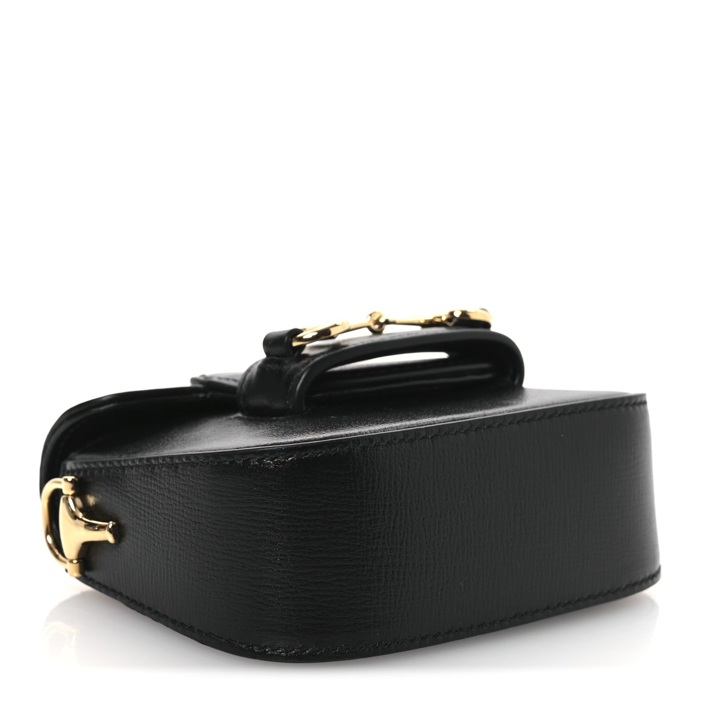 Azalea Calfskin Horsebit 1955 Super Mini Crossbody Bag Black