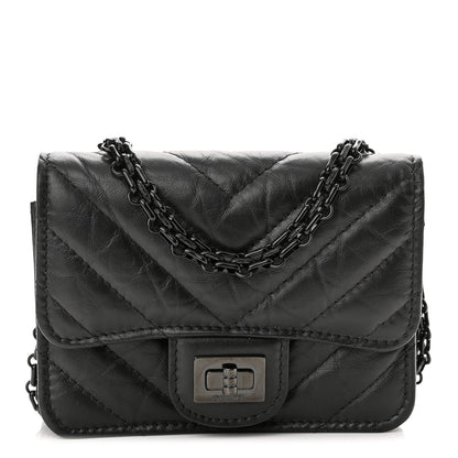 Chanel Aged Calfskin Chevron Quilted Reissue Belt Bag Black 1 of 11