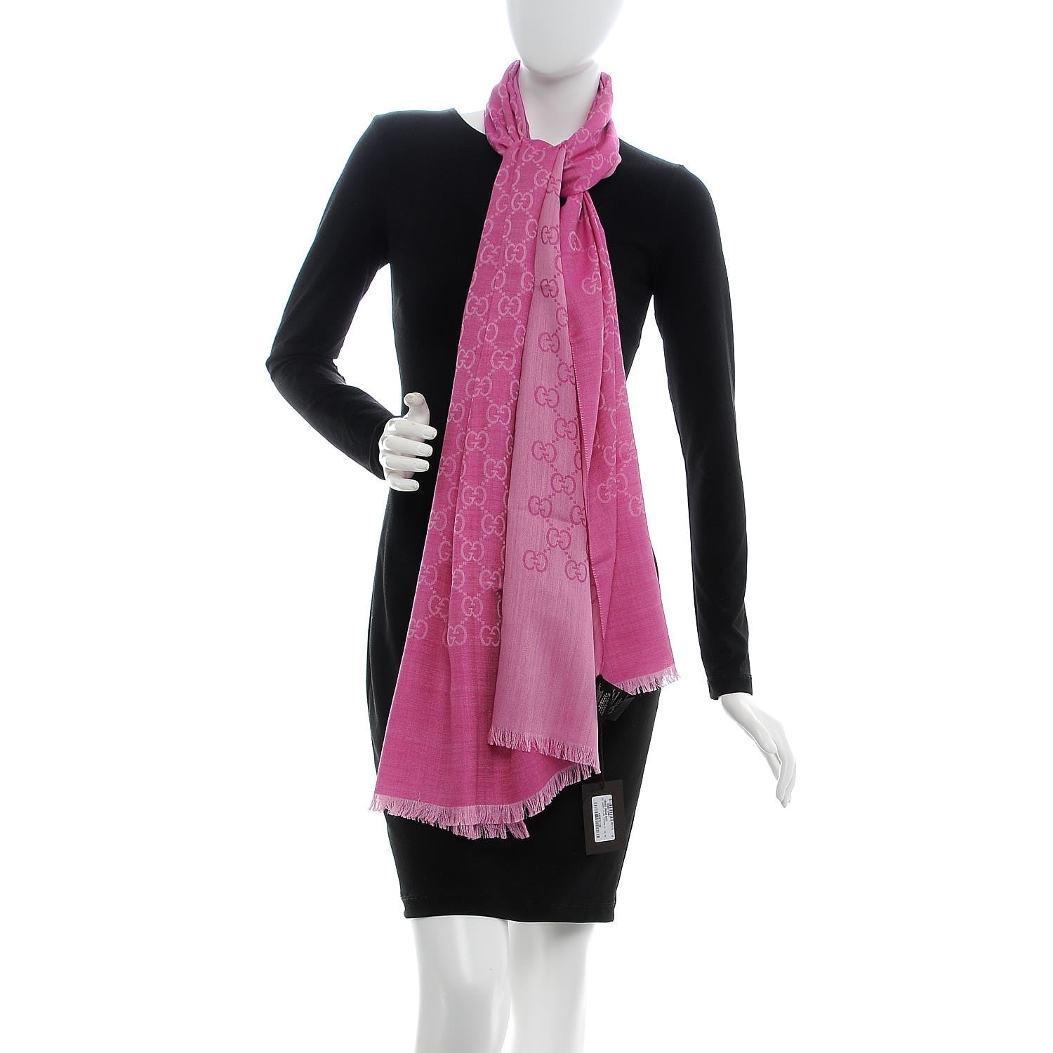 Gucci Wool Silk GG Monogram GGNat Scarf Roseate 2 of 5