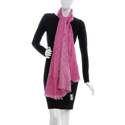 Gucci Wool Silk GG Monogram GGNat Scarf Roseate 2 of 5