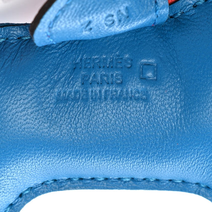 Hermes Milo Lambskin Matte Alligator Touch Grigri Rodeo Horse Bag Charm PM Bleu France Orange Poppy Framboise 3 of 5
