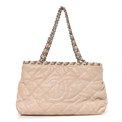 Chanel Lambskin Quilted Mini Chain Me Tote Light Beige 1 of 10