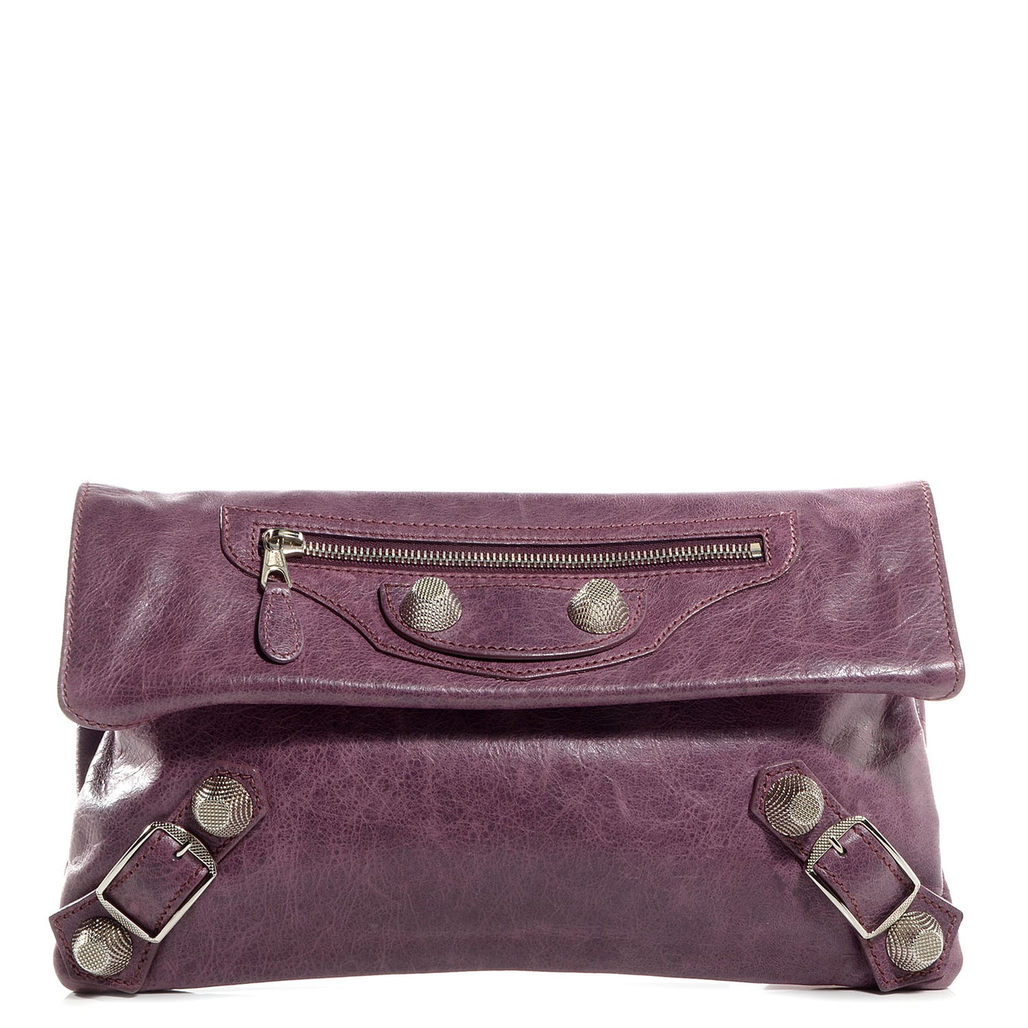 Agneau Giant 21 Silver Hardware Envelope Clutch Murier