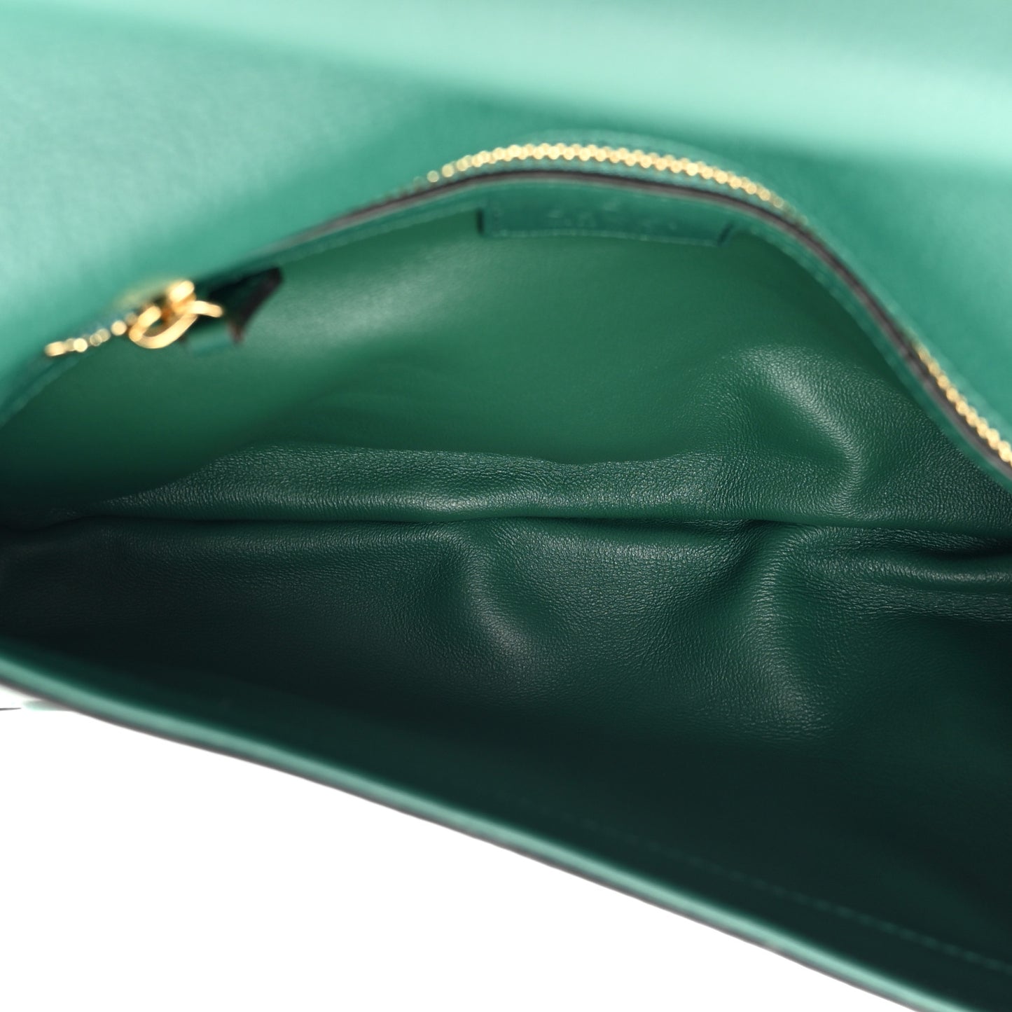 Roxy Calfskin Blondie Chain Shoulder Flap Bag Emerald