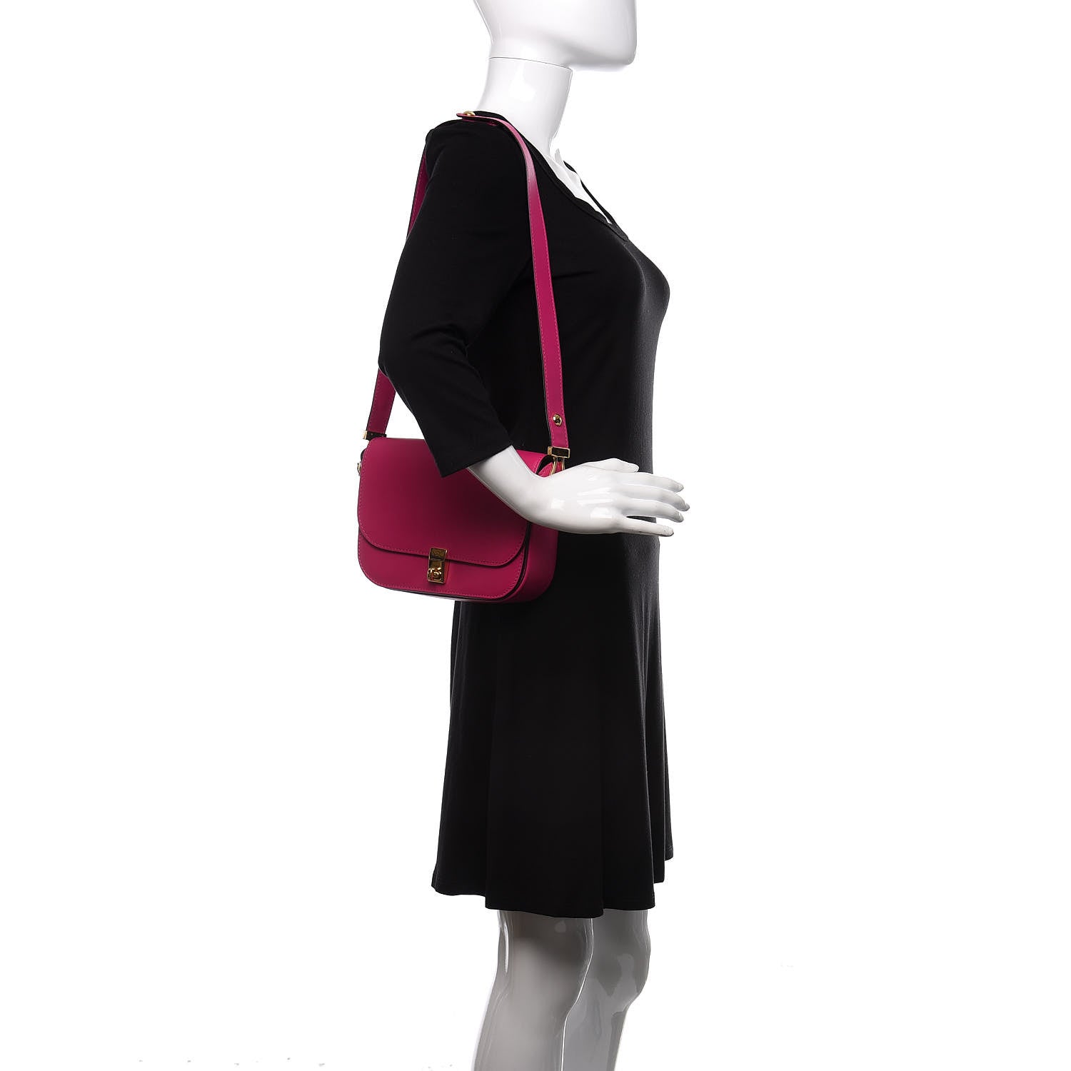 Valentino Garavani Vitello Turnlock Flap Shoulder Bag Deep Cyclamin 2 of 11