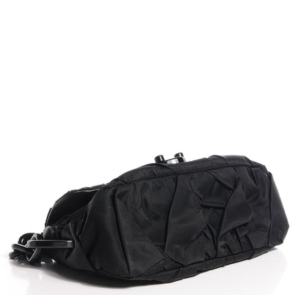 Prada Tessuto Nylon Origami Pleated Handbag Nero Black 4 of 9