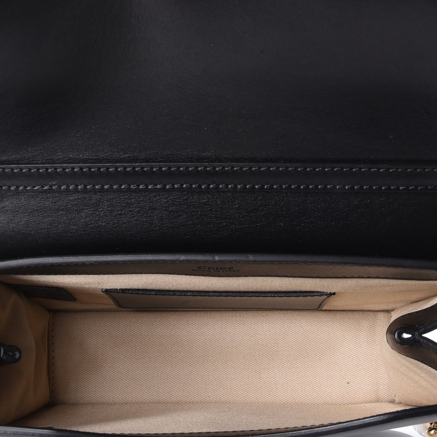 Calfskin Suede C Clutch With Chain Black