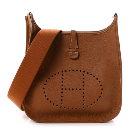 Hermes Taurillon Clemence Evelyne III PM Gold 1 of 11