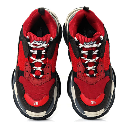 Balenciaga Fabric Mesh Mens Triple S Sneakers 39 Rouge Black 5 of 9