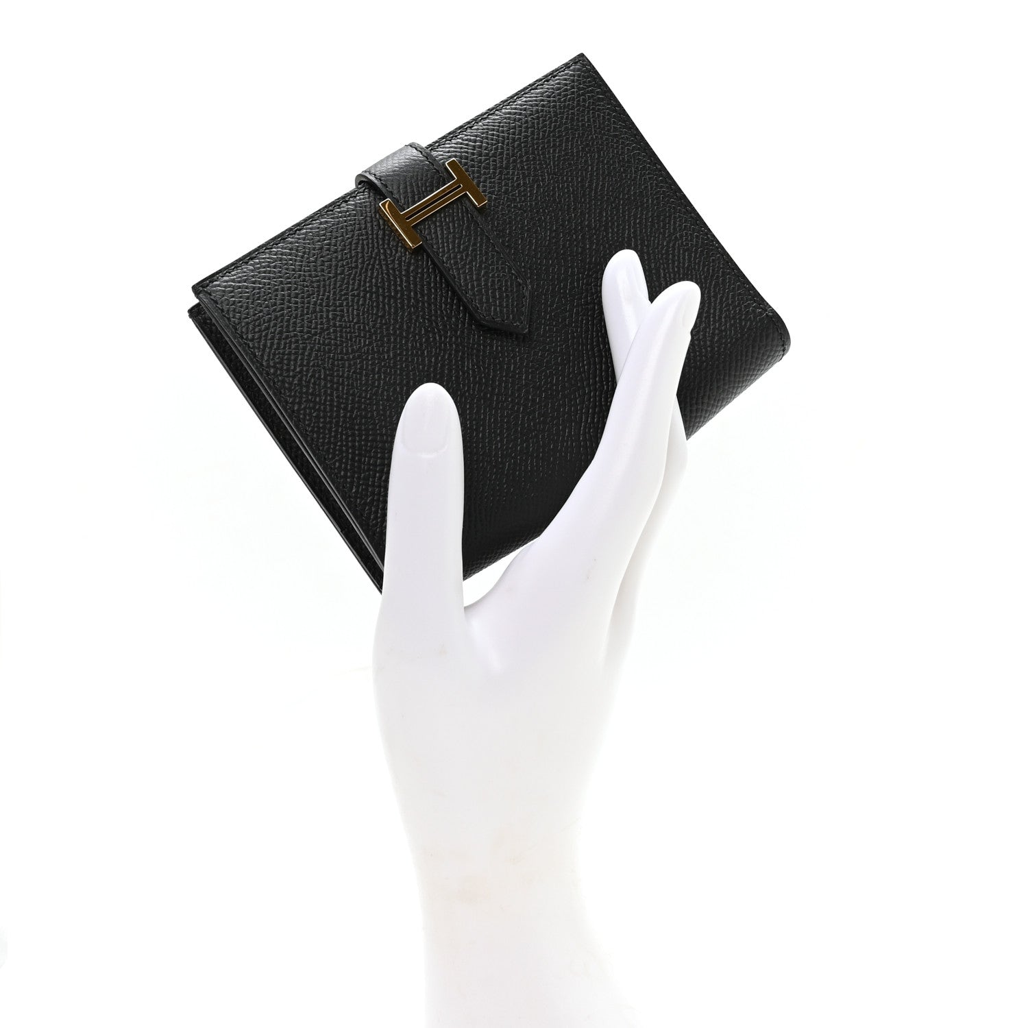 Hermes Epsom Bearn Compact Wallet Black 2 of 8
