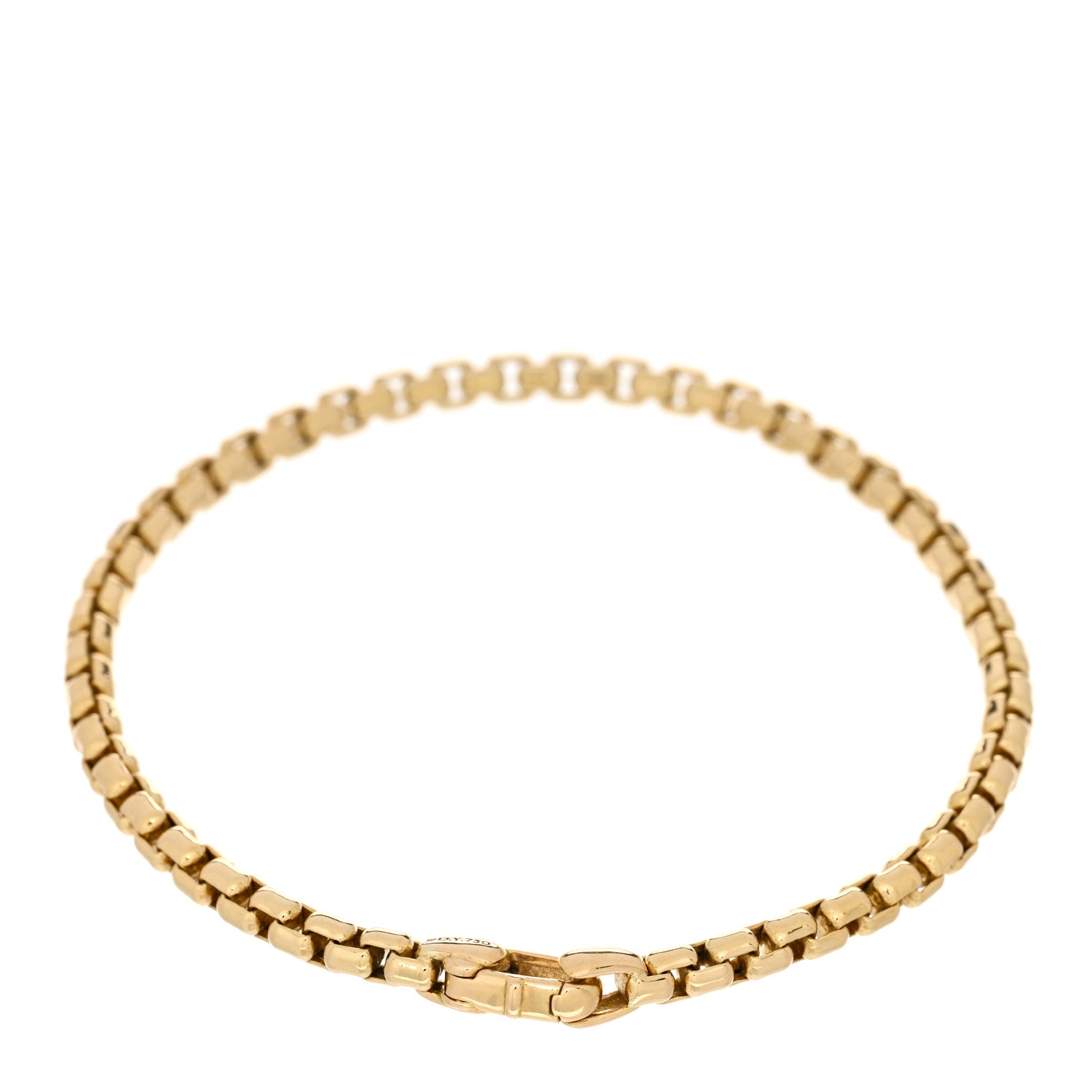 David Yurman 18K Yellow Gold 4mm Box Chain Bracelet 2 of 3