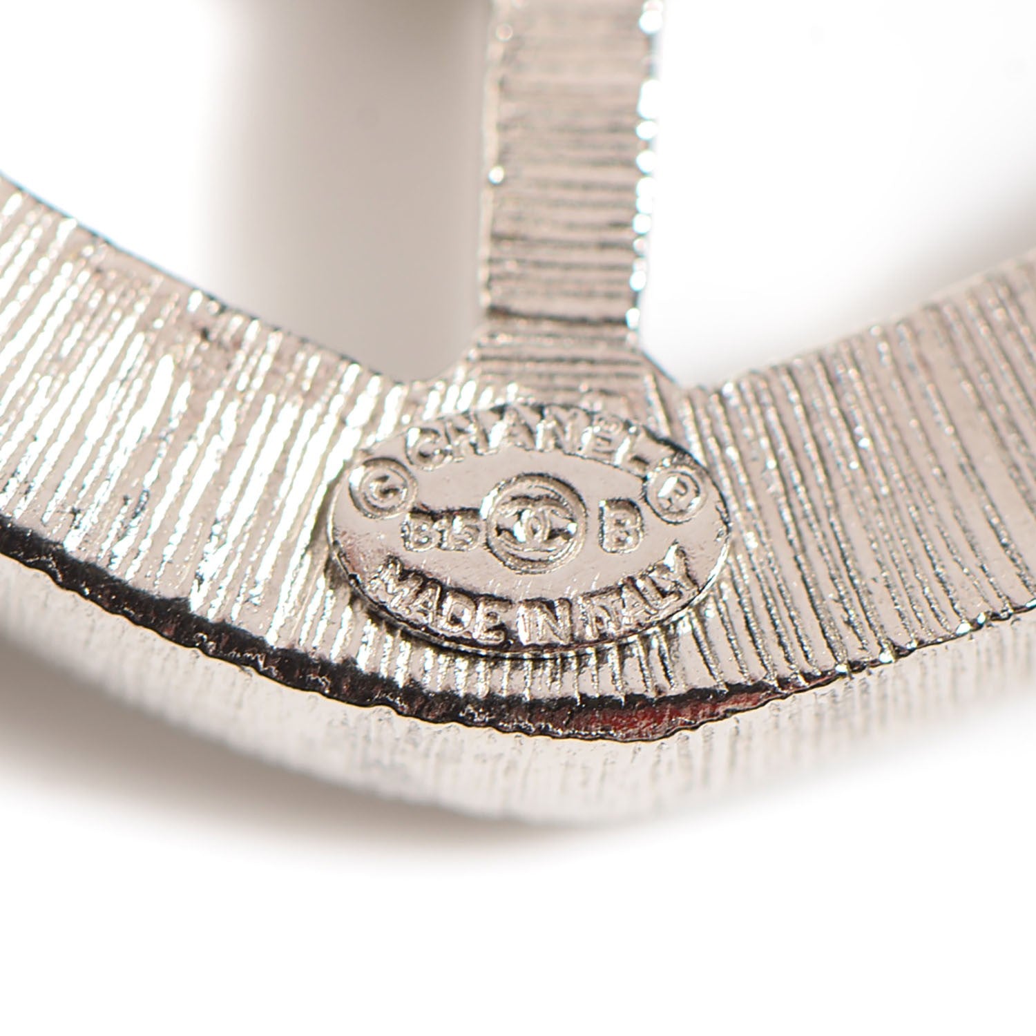 Chanel Crystal CC Shield Brooch Silver 4 of 4
