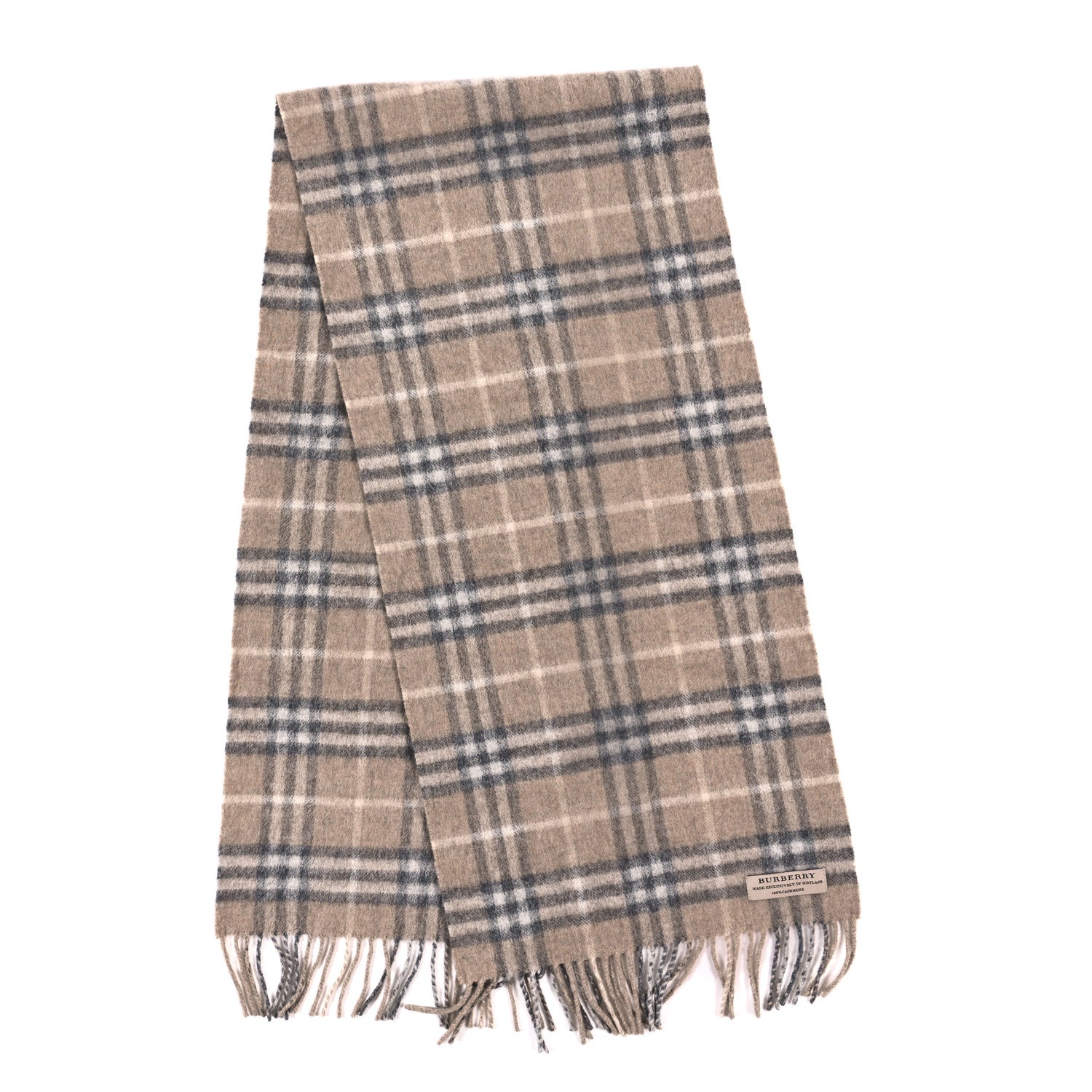 Burberry Cashmere House Check Fringe Scarf 2 of 3