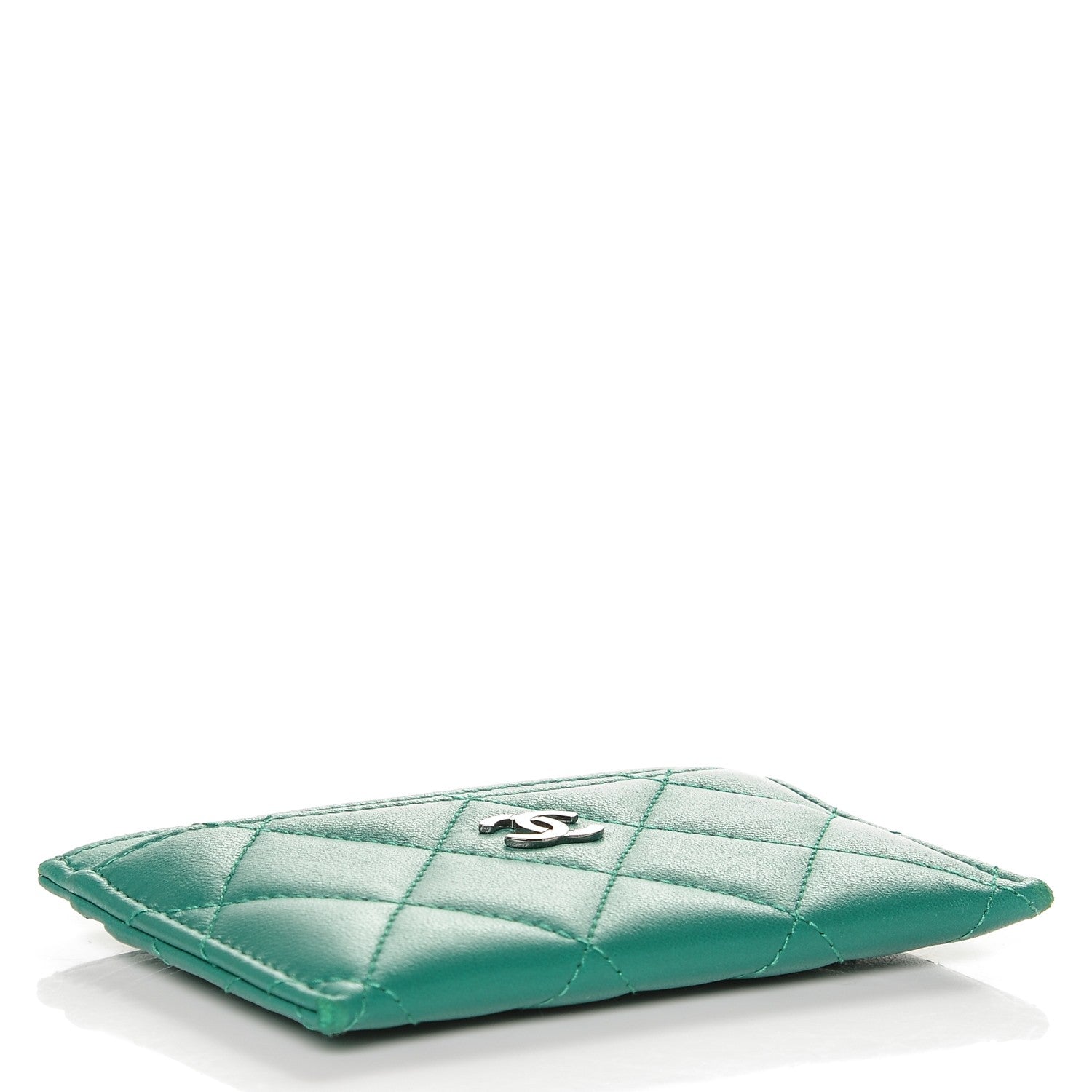 Chanel Lambskin Quilted Card Holder Green 4 of 9