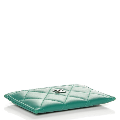 Chanel Lambskin Quilted Card Holder Green 4 of 9