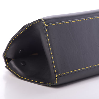 Celine Smooth Calfskin Yellow Stitching Medium Trapeze Black 9 of 14