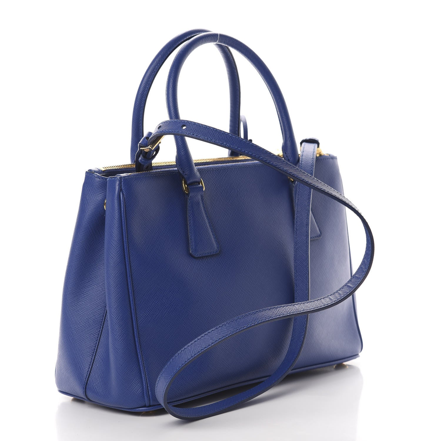 Prada Saffiano Small Galleria Double Zip Tote Royal 2 of 16