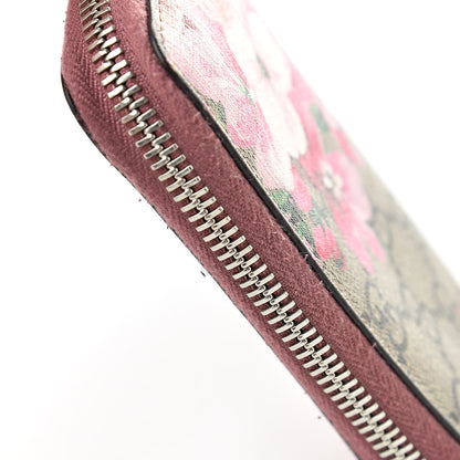 Gucci GG Supreme Monogram Blooms Zip Around Card Case Wallet Beige Multicolor Dry Rose 9 of 10