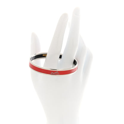 Hermes Enamel Printed Narrow Caleche Bracelet 65 Rouge H 2 of 4