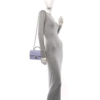 Chanel Lambskin Quilted Mini Top Handle Rectangular Flap Light Purple 2 of 14