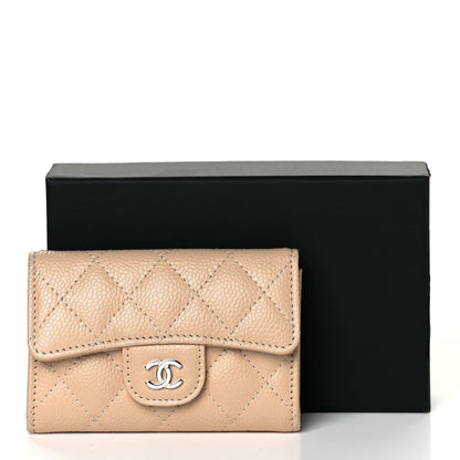 Chanel Caviar Quilted Flap Card Holder Wallet Beige 12 of 13