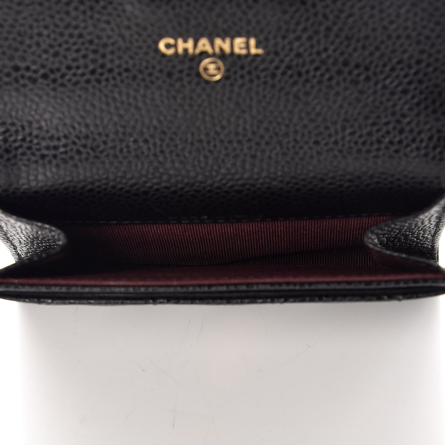 Caviar Quilted Flap Card Holder Black