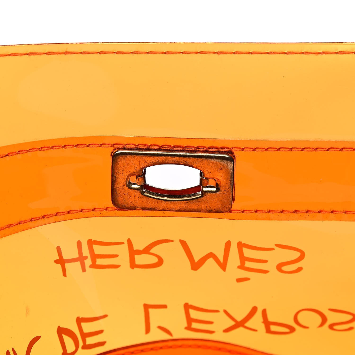 Hermes Vinyl Souvenir De L'Exposition Kelly Orange 6 of 16