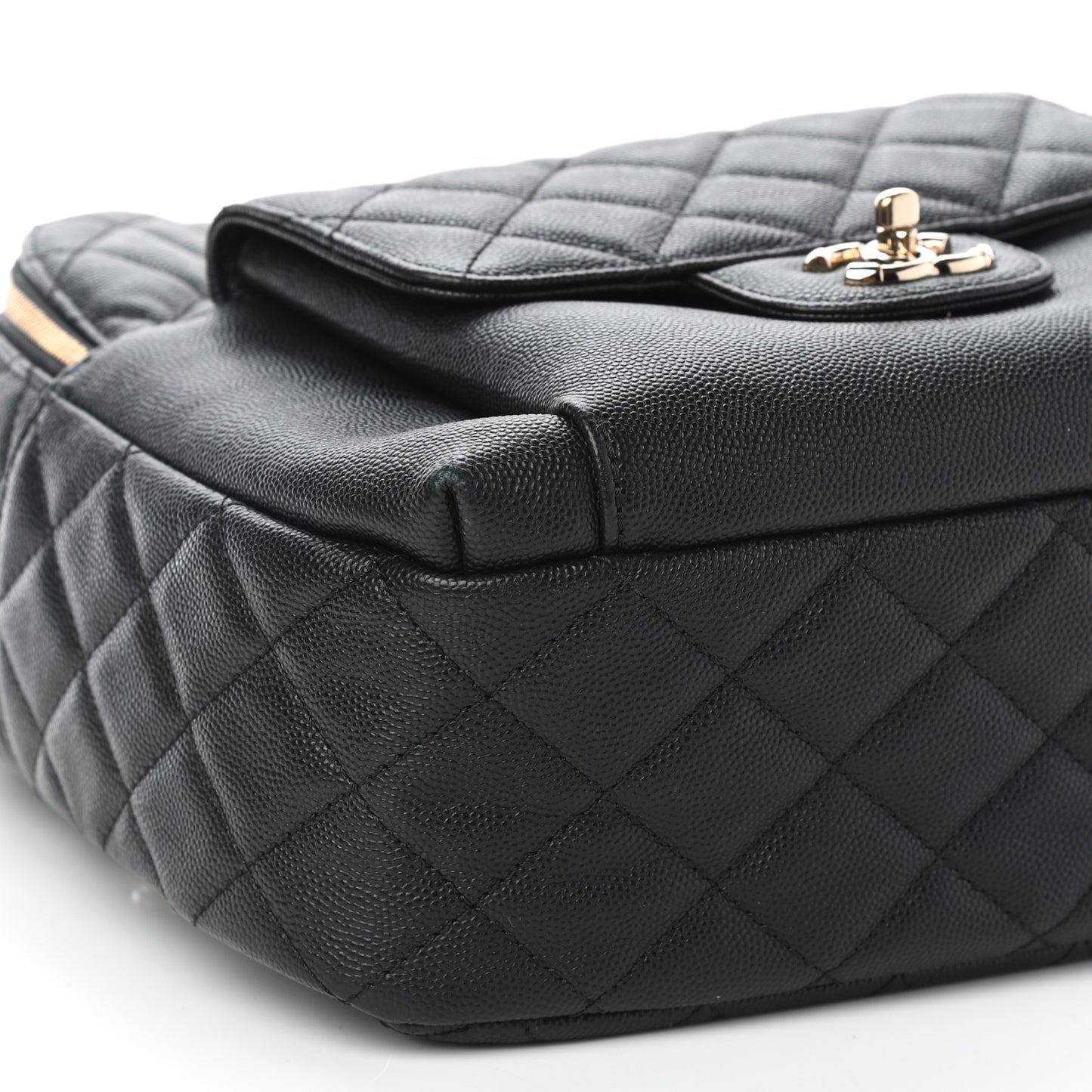 Caviar Quilted Medium Zip Around Backpack Black
