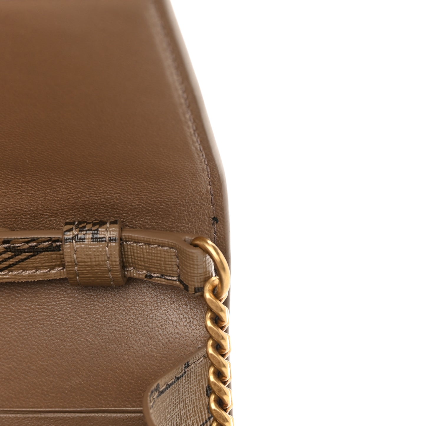 Coated Canvas BB Monogram Hourglass Chain Bag Beige Brown