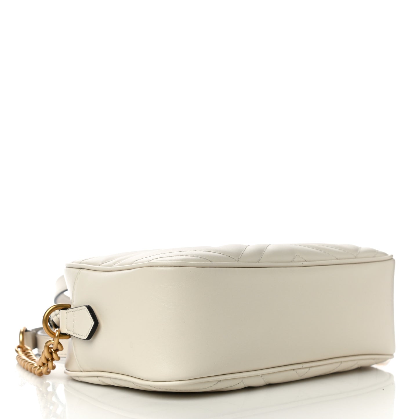 Calfskin Matelasse Small GG Marmont Chain Shoulder Bag White