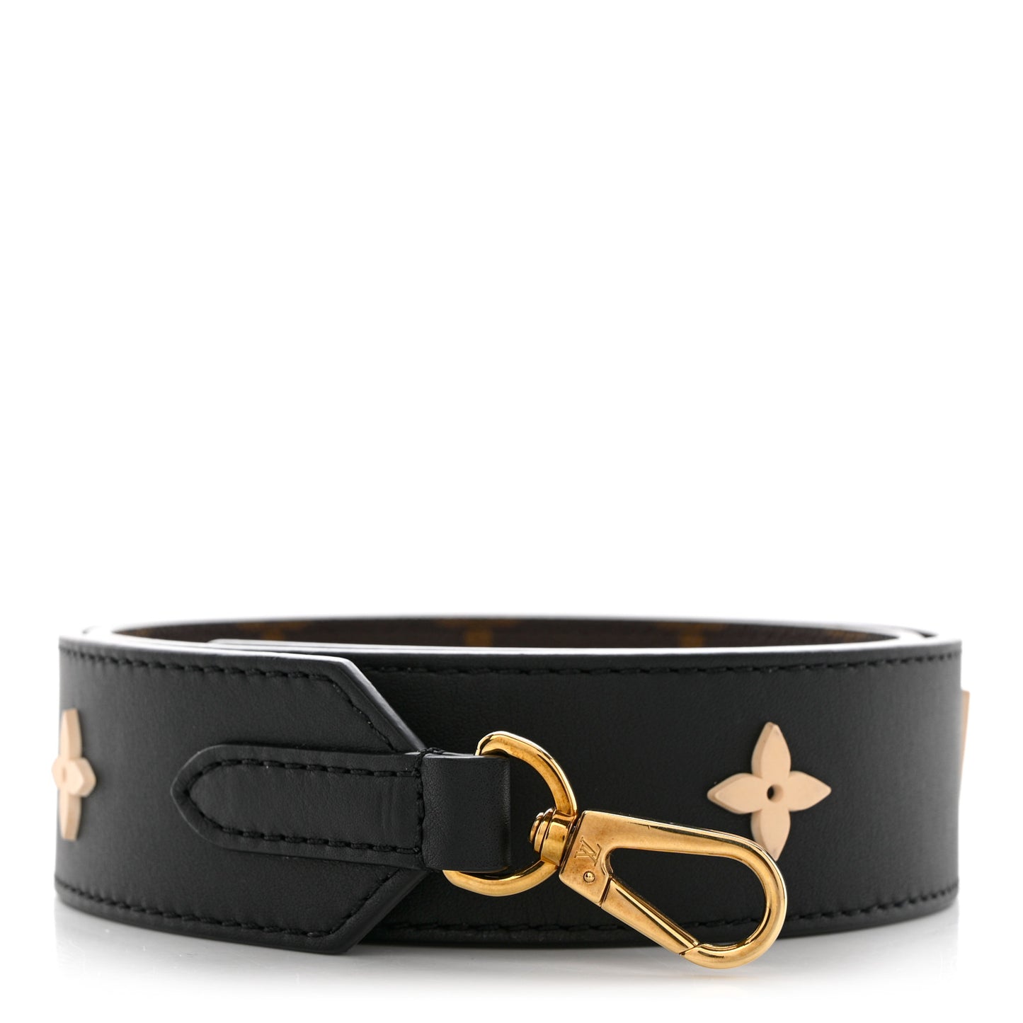 Monogram Letter Bandouliere Shoulder Strap Black