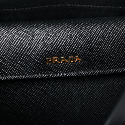 Prada Saffiano Cuir Small Double Bag Black 6 of 34