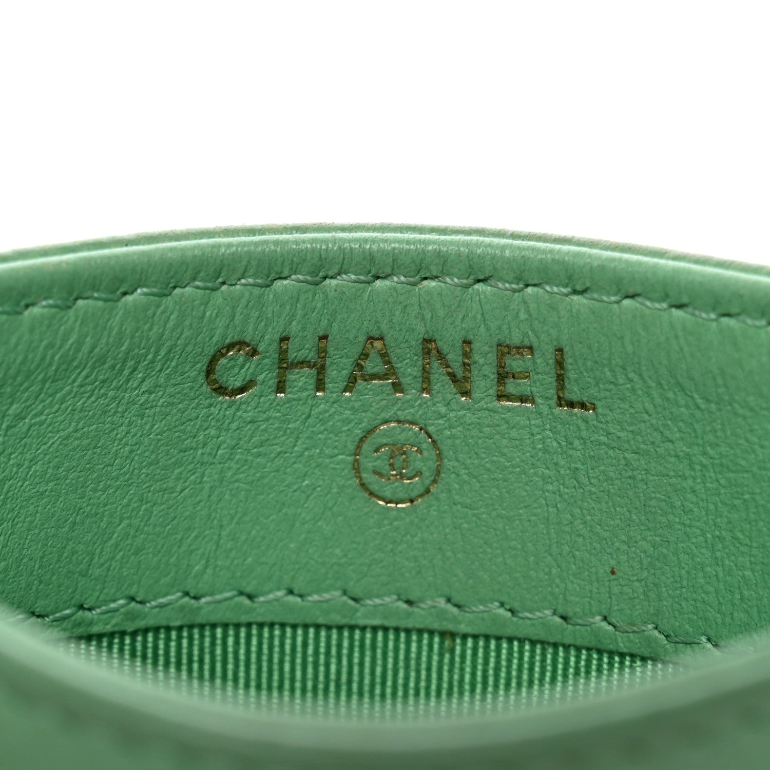 Chanel Caviar Quilted Card Holder Green 6 of 12