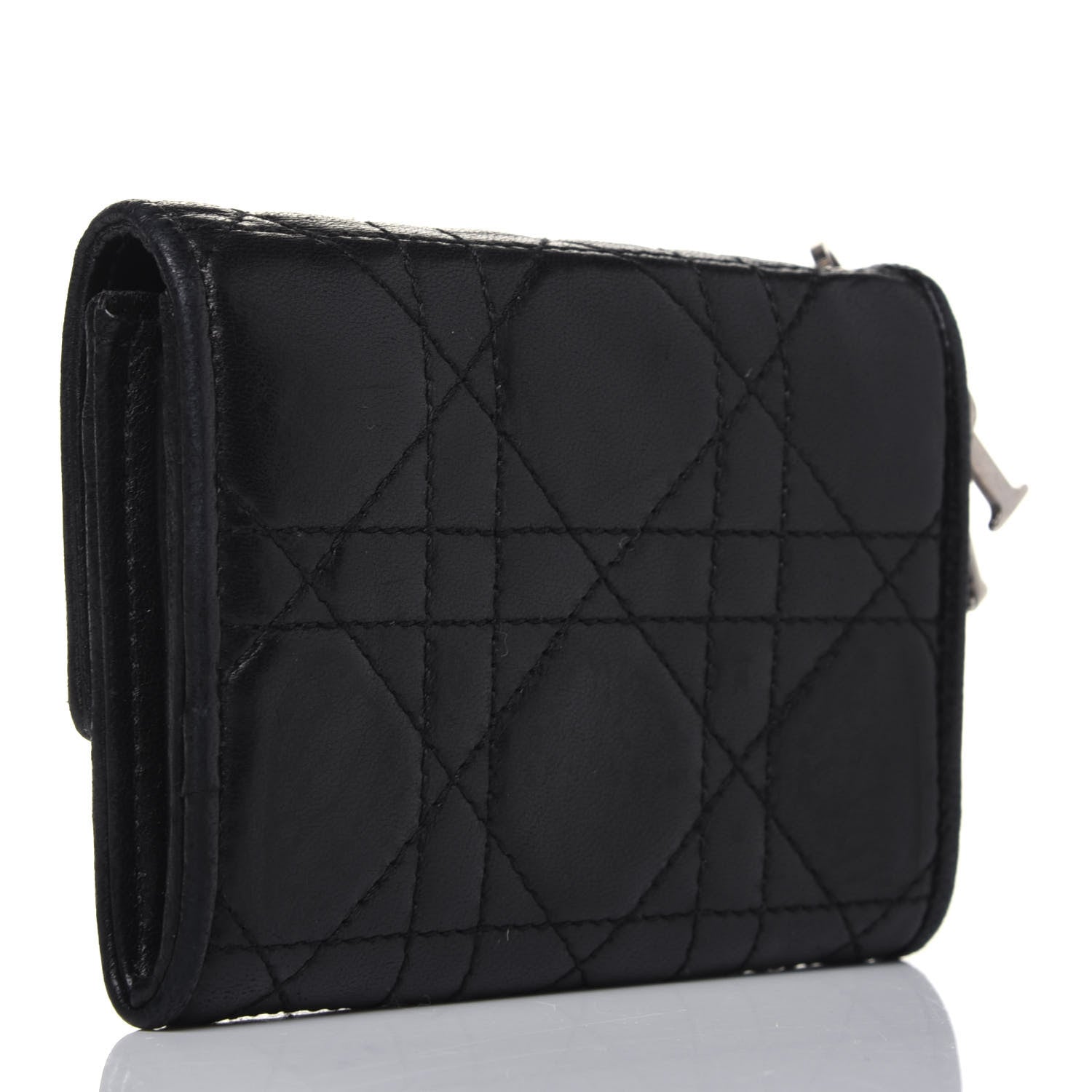 Christian Dior Lambskin Cannage Lady Dior Card Holder Black 3 of 12