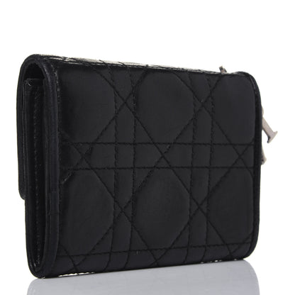 Christian Dior Lambskin Cannage Lady Dior Card Holder Black 3 of 12