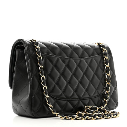 Chanel Lambskin Quilted Jumbo Double Flap Black 3 of 11
