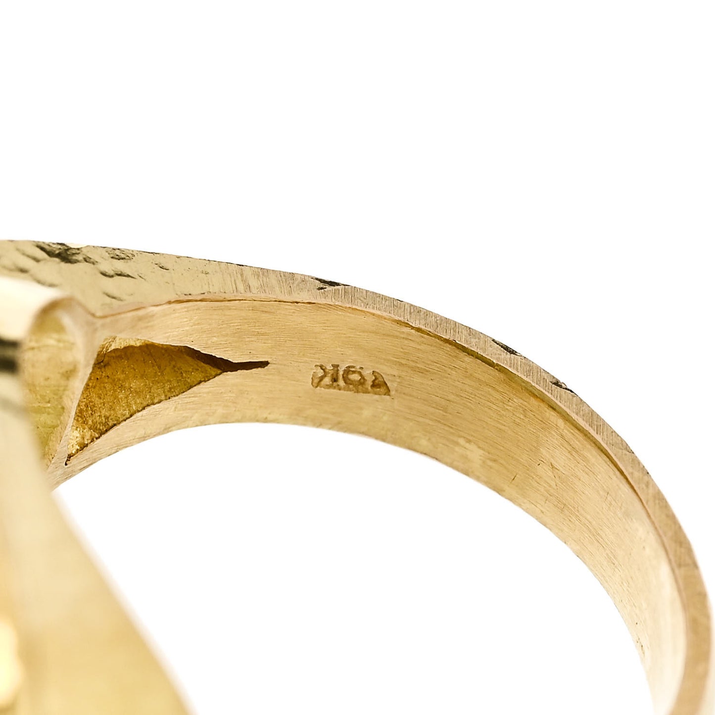 19K Yellow Gold Venetian Glass Intaglio Cupid Riding Bear Ring 53 6.5 Blue